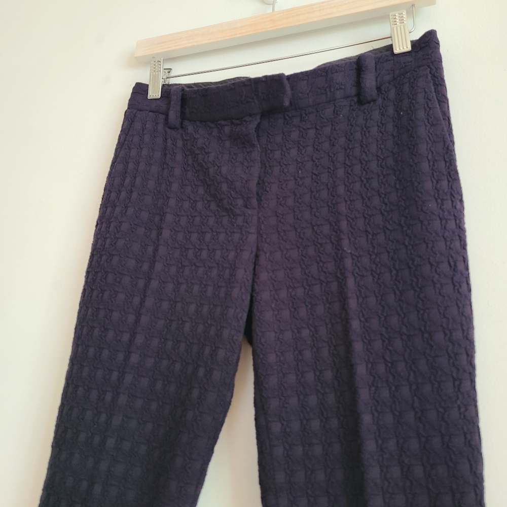 Tory Burch Womens's Elegant Dark Navy Textured Dress Pants Size XS